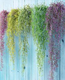 Colourful artificial flowers vines silk hanging ivy leaf plant leaves for home garden wall decoration plastic flowers wedding3766741