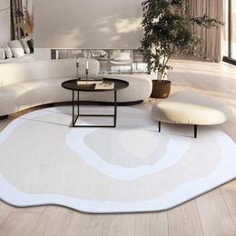 Japanese Style Oval Carpet Living Room Irregular Dining Coffee Table Floor Mat Home Nordic Thick Rug For Bedroom Office Decor Carp264p