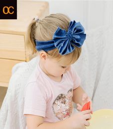 OC039s 2021 Children039s Headband Solid Colour flannelette Nylon hair accessories large size Baby hairs band Velvet Custom lo5293026