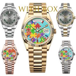 Luxury watch mechanical designer watch 36mm41mm2813 automatic movement sapphire glass 904L stainless steel folding buckle Roman nail Colour puzzle dial u1 watches