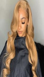 Popular Style 13x4 Blonde Lace Front Wig Malaysian Body Wave Human Hair Wigs Remy Coloured Lace Front Wig9149595