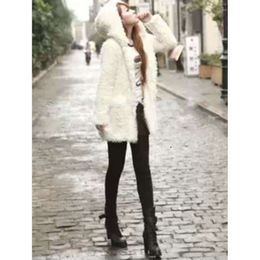 Faux Version New Korean Yang Mi Style Lamb Fur Coat With Hat 8813