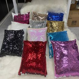 10pcs Lot 16x16 inch New Arrival Sublimation Sequin Pillow Case For el Bed Decoration265s