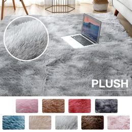 Plush Soft Carpets for Living Room Fluffy Rug Thick Carpets Anti-slip Floor Grey Soft Rugs Tie Dyeing Velvet Kids Home Mat263K