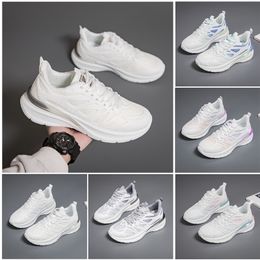 New Women Men Running Hiking Shoes Flat Shoes Soft Sole Fashion White Black Pink Bule Comfortable Sport 555