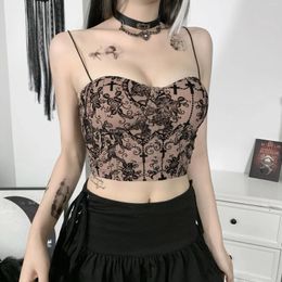 Women's Tanks Short Cropped Tops Camis Summer Sexy Clothes Punk Goth Gothic Grunge Alt Croptop Clothing