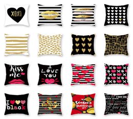 Valentines Pillows Case Valentine039s Day stripe Letter Love print Pillow Cover 4444cm Sofa Nap Cushion Covers Home Decoration5501410