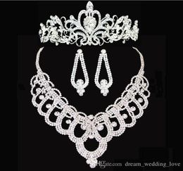 new Bridal crowns Accessories Tiaras Hair Necklace Earrings Accessories Wedding Jewellery Sets cheap fashion style bride5369670