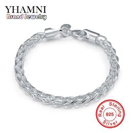 YHAMNI Fashion Original Jewelry Real Solid 925 Sterling Silver Unisex Bracelet Luxury wedding Gift Bracelet H070234H