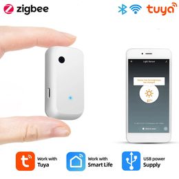 Tuya WiFi ZigBee Light Sensor Intelligent Home Illumination Brightness Detector Automation Work with Smart life Linkage 240228