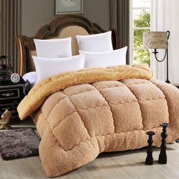 Quilts cotton patchwork duvets Australian lambs wool Warm comforter camel quilt Thicken warm duvets winter comforter patchwork296B