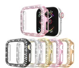 double rows diamond watch case for apple watch case 38mm 42mm 40mm 44mm band PC screen protector cover for iWatch series 5 4 3 23285292