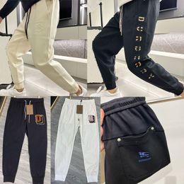 Designer Mens Summer Sports Pants Loose Embroidered EKD Cargo Trousers Cheque Trim Cotton Jogging Track Pants Trousers Wrinkle Resistant Breathable Running Pants