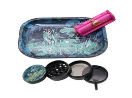 50 Set 3 in 1 Smokin Accessories Kit 50mm Metal Herb Spice Tobacco GrinderTobacco Roller1814cm Rolling Tray Smoking Kit3051813