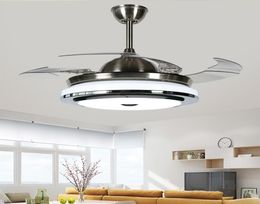 Novas luzes de ventilador invisíveis modernas de alta qualidade Folha de acrílico LED Ventiladores de teto 110v 220v Ventilador de teto de controle sem fio light6253005 - Elegante e funcional