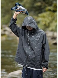 Men's Jackets Spring Outdoor Water Repellent Hooded Jacket Mountain Printed