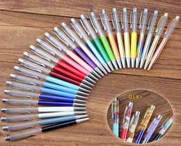 Creative DIY Blank Ballpoint Pen Student Glitter writing pens Colourful Crystal Ball pens custom logo1577970