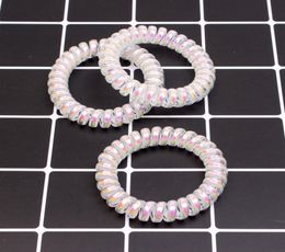 2021 Colourful Girls Women Rubber Coil Hair Ties Spiral Shape Hair Ring Bands Ponytail Holders Accessories8287012