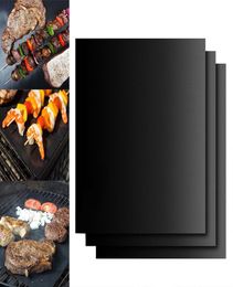 Reusable Teflon Barbecue Grill Mat Nonstick BBQ Barbeque Grill Mats Baking Thick Cooking Pad Reusable Sheet Portable Cooking Barb9622045