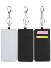 Sublimation Keychain Wallet Holder Sundries PU Leather ID Badge Card Holders Blocking Pocket for Offices School ID Driver Licence6585853