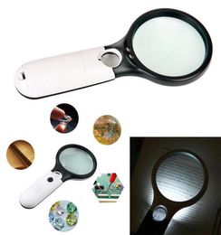 Scope magnifier 3 LED Light 45X Magnifying Glass Lens Handheld Mini Pocket Microscope Reading Jewellery 25pcs8284303