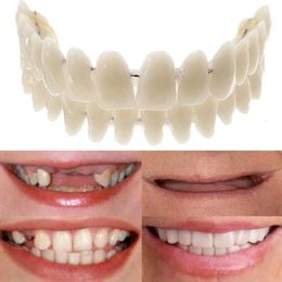 On False Teeth Upper Lower Dental Veneers Dentures Tooth Cover Set Fake Teeth 240229