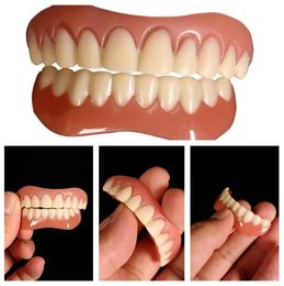 False Teeth Silicone Upper Lower Veneers Perfect Laugh Veneers Dentures Paste Fake Teeth Braces Comfortable Teeth Orthodontic Ma 240229