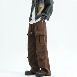 Pants 2024 Spring New Cargo Pants Popular Multipockets Overalls Harajuku Streetwear Men Loose Casual Trousers Straight Mopping Pants