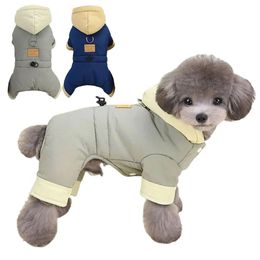 Padded Waterproof Small Dog Winter Jumpsuit Pet Puppy Jacket Coat Fleece Warm Snowsuit Chihuahua Yorkie Outfits Clothes Apparel 240226