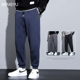 Pants Autumn Winter Men's Casual Pants Elastic Waist Sweatpants Korean Outdoor Blue Grey Black Leggings Joggers Loose Trousers Male