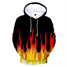 Men's Hoodies 3 To 14 Years Kids Red Yellow Flame 3D Printed Hoodie Sweatshirt Boys Girls Optical Illusion Coat Children Clothes