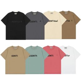 designer t shirt t shirt men ESS chest letter laminated printing short sleeve trend high street loose oversize casual T-shirt 100% cotton blouse for men and women