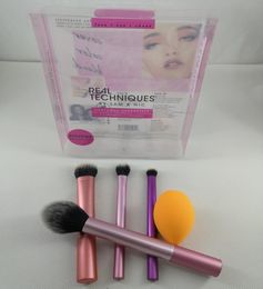 4 pieces set powder puff brush Makeup Brushes Sets Make Up Brush Set With Metal Box Packing8158061