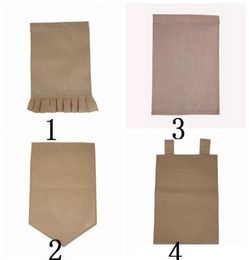 DIY Burlap Garden Flag Jute Ruffles Yard Hanging Flag Portable Blank Banner Easter Garden Decorations 4 Designs3801695