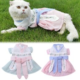 Elegant Pet Costume Chinese Style Hanfu Cosplay Dog Costume Clothes Cat Party Costume Pet Supplies Clothing For Cat Dog 240226