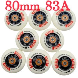 Inline skate wheel cougar wheel 80mm 80x24 mm 83a bearing abec-9 8wheels/lot 240227