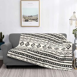 Decken Bohemian Aztec Schwarz auf Creme Gemischte Motive Decke Flanell Dekoration Super Warmer Überwurf für Bett Couch Plüsch Dünne Quilt257f