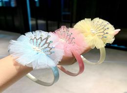 Hair Accessories Crow HairBands For Children Princess Bow Scraf Girls Cute Scrunchie Rhinestone Lace Headband Fashion Kids5659137