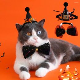 Dog Apparel Pet Hat Adjustable Pumpkin Velvet Bow Tie Collar Sequin Headdress Cat Puppy Pography Dress Up