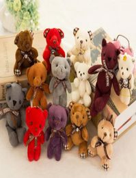 Stuffed teddy bear plush toys girl baby shower party Favour cartoon animal key bag pendants 12cm Christmas presents1930808