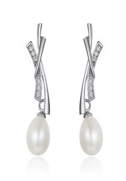 SE5 Trendy Elegant Big Simulated Pearl Long Earrings For women Pearls String Statement Dangle Drop Earrings7417061