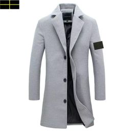 stone jacket Men's Trench Coat New Luxury Brand Hot Selling Fashion Designer High Quality Classic Men's Long Trench Coat Loose Jacket Windproof Coat