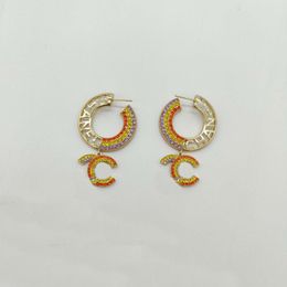 2023 Luxury quality Charm drop earring with white and red color diamond round shape design have box stamp PS7501A290H