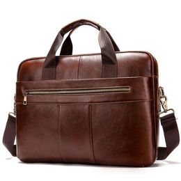 Bag Men Genuine Leather Briefcase High Quality Business Crossbody Messenger Bags Male Laptop Bag Cowhide Briefcase Handbag203c