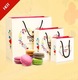 Three SizeS M L Floral Wreath Of Love quotThank Youquot Gift Bag Hand Bag Highgrade Packaging Bag Paper Bags LZ11785486949