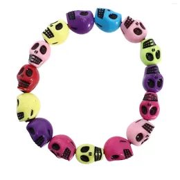 Charm Bracelets Skull Beaded Bracelet Exaggerated Punk Style Men's Jewelry (colorful Skull) Gift Women Beads The Resin Lovers Fashion Miss