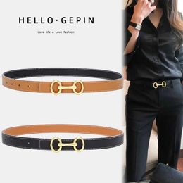 Luxury Ladies Leather Belt Fashion Double Sided Versatile Young Women's Belts Multiple Color Whole294D