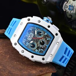 2023 6-pins Automatic date watch limited edition men's watches top brand luxury full-featured quartz watch silicone strap kis267A