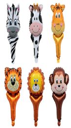 Whole Mini Animal Head Handheld Aluminium Film Balloon Gift Aluminium Foil Party Decoration Balloon3829132