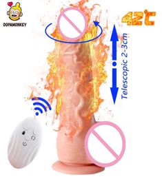 DopaMonkey Vibrator Telescopic swing Dildo Wireless remote heating penis Sex Toy for Woman Suction Cup Realistic dildo 2104074235296